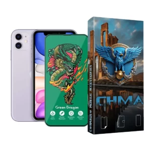 گلس و محافظ صفحه نمایش گوشی موبایل آیفون 11 iphone 11 اژدها سبز Horo green